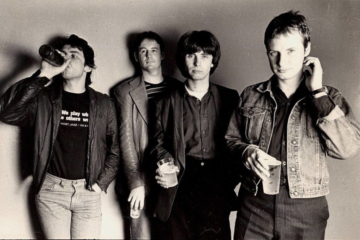 XTC posing for a portrait, circa 1981