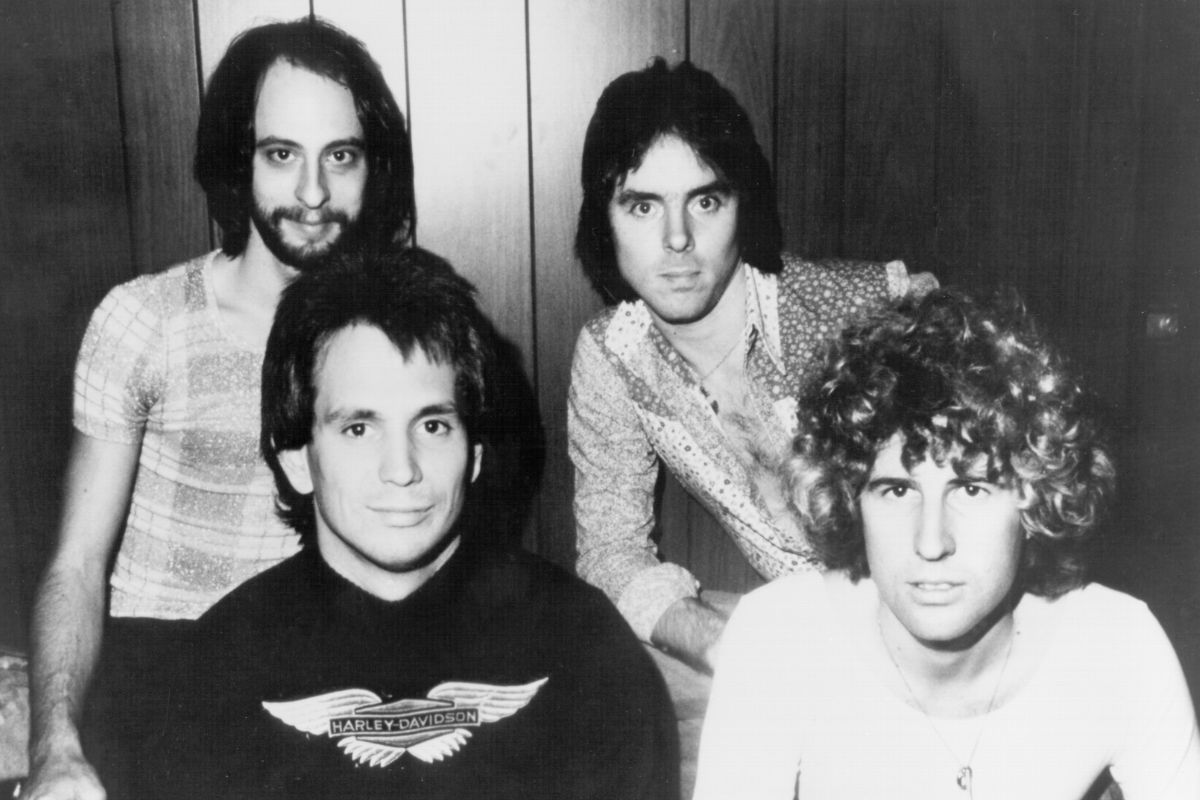 Montrose, US rock band, 1974. Clockwise from top left: Alan Fitzgerald, Ronnie Montrose, Sammy Hagar and Dennis Carmassi