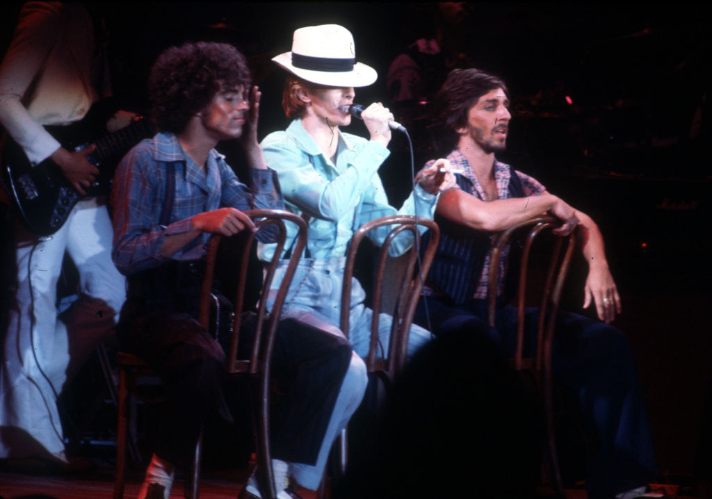 David Bowie on the Diamond Dogs tour, at the Universal Amphitheatre, Los Angeles, October 1974