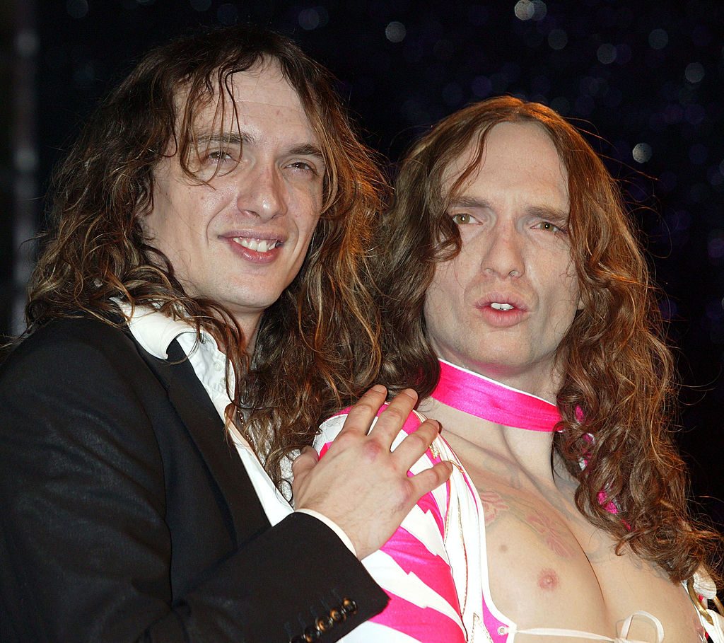 The Darkness frontman Justin Hawkins unveils his waxwork double at Madame Tussauds, London, March 17, 2005