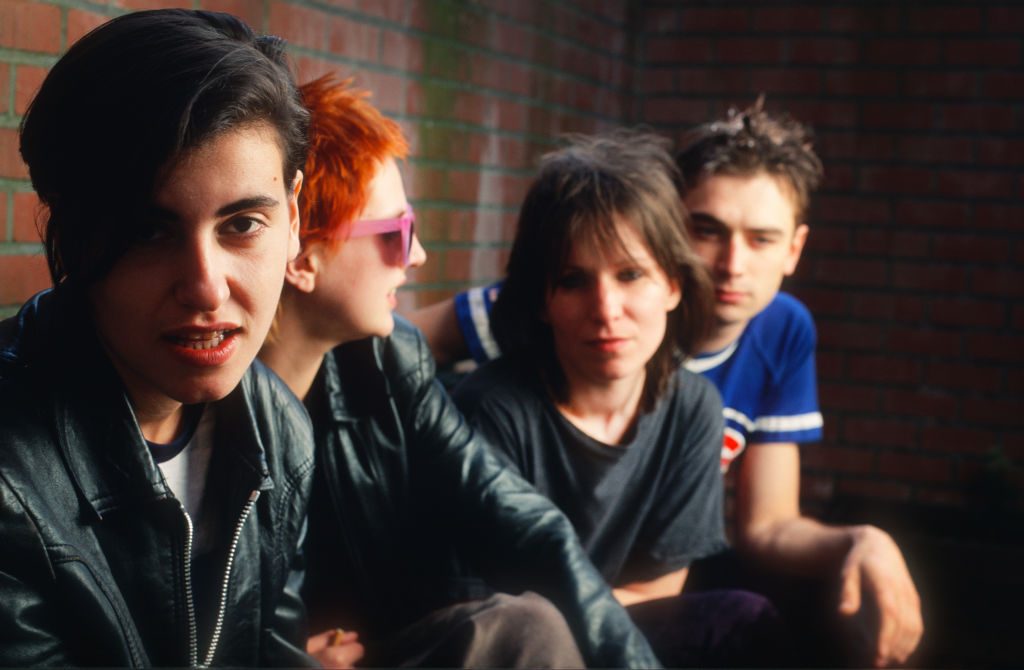 Elastica in their pomp, 1995. L-R Justine Frischmann, Donna Matthews, Annie Holland, Justin Welch, April 28 1995