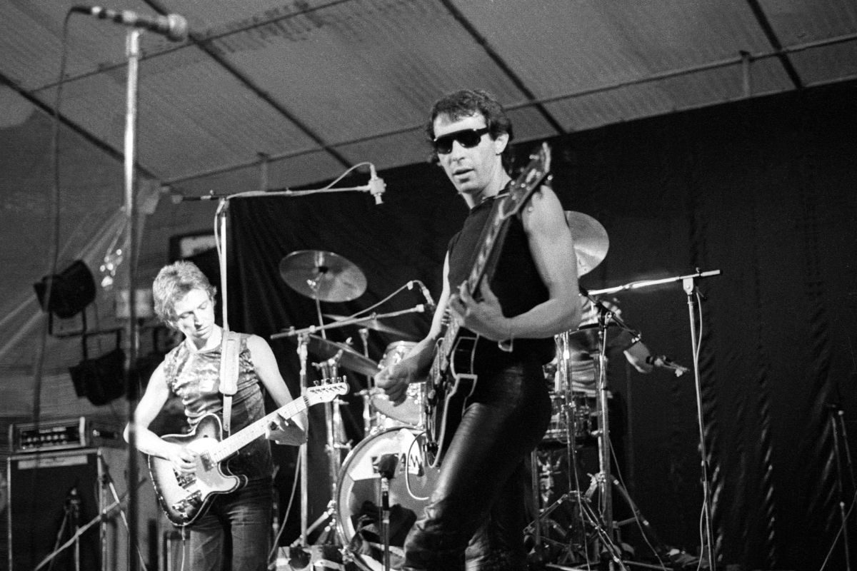 Andy Summers and Henry Padovani of The Police performing on stage at the Mont-de-Marsan Festival, 5 August 1977