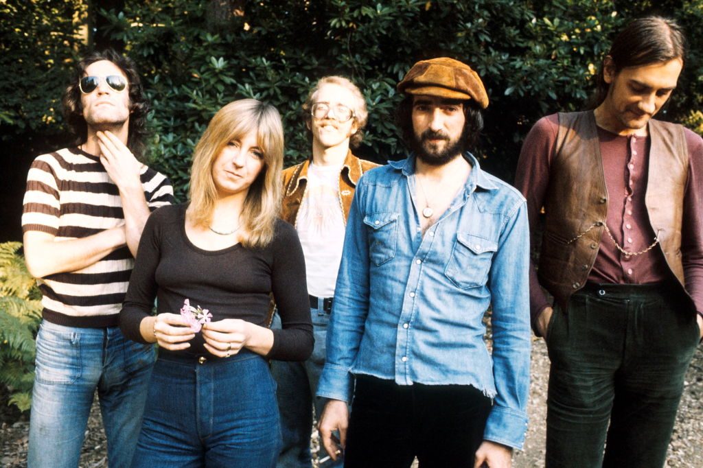 Fleetwood Mac, September 1973. Left to right are Bob Weston, Christine McVie, Bob Welch, John McVie and Mick Fleetwood