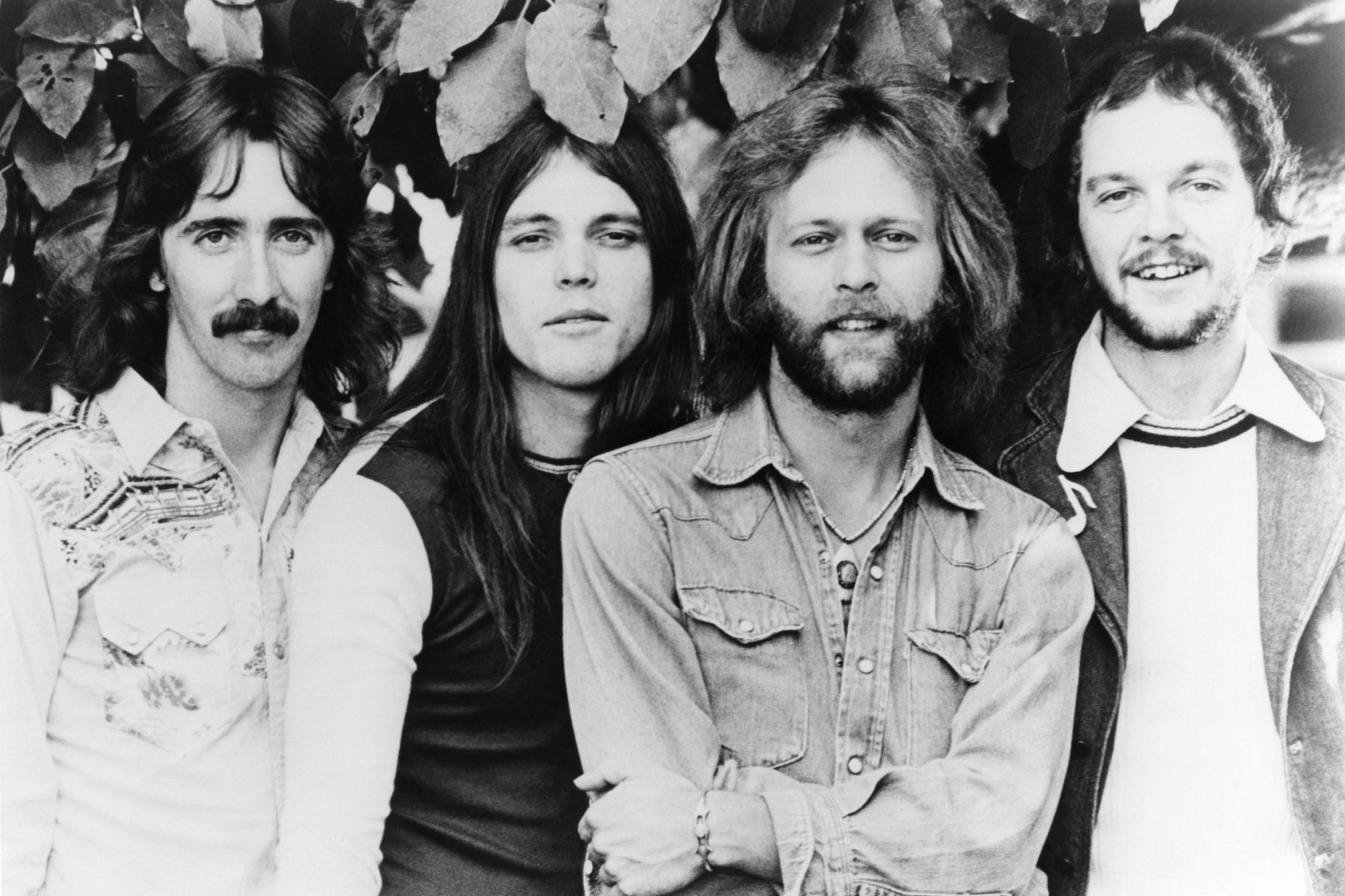 Poco, country rock band, 1975. L-R George Grantham, Timothy B Schmit, Rusty Young and Paul Cotton
