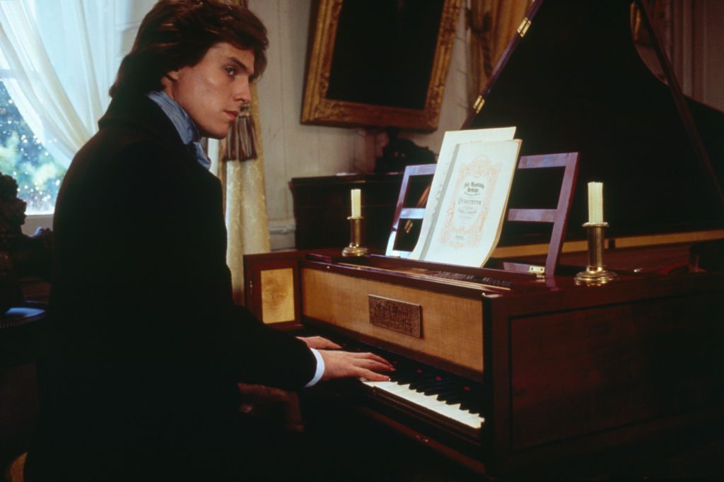 British actor Hugh Grant on the set of "Impromptu", a film about composer Frederic Chopin, by American director and screenwriter James Lapine