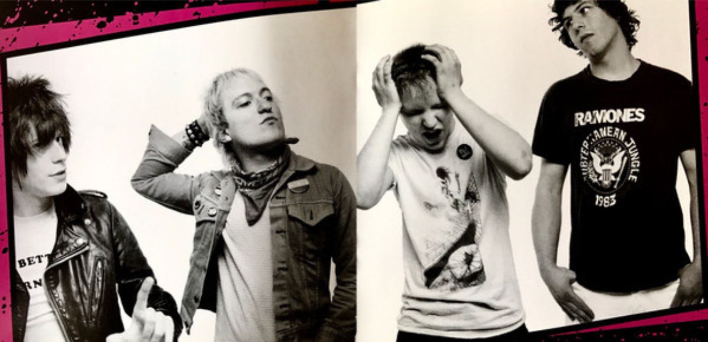 The Exploding Hearts as pictured on the inner sleeve of their only album 'Guitar Romantic', 2003