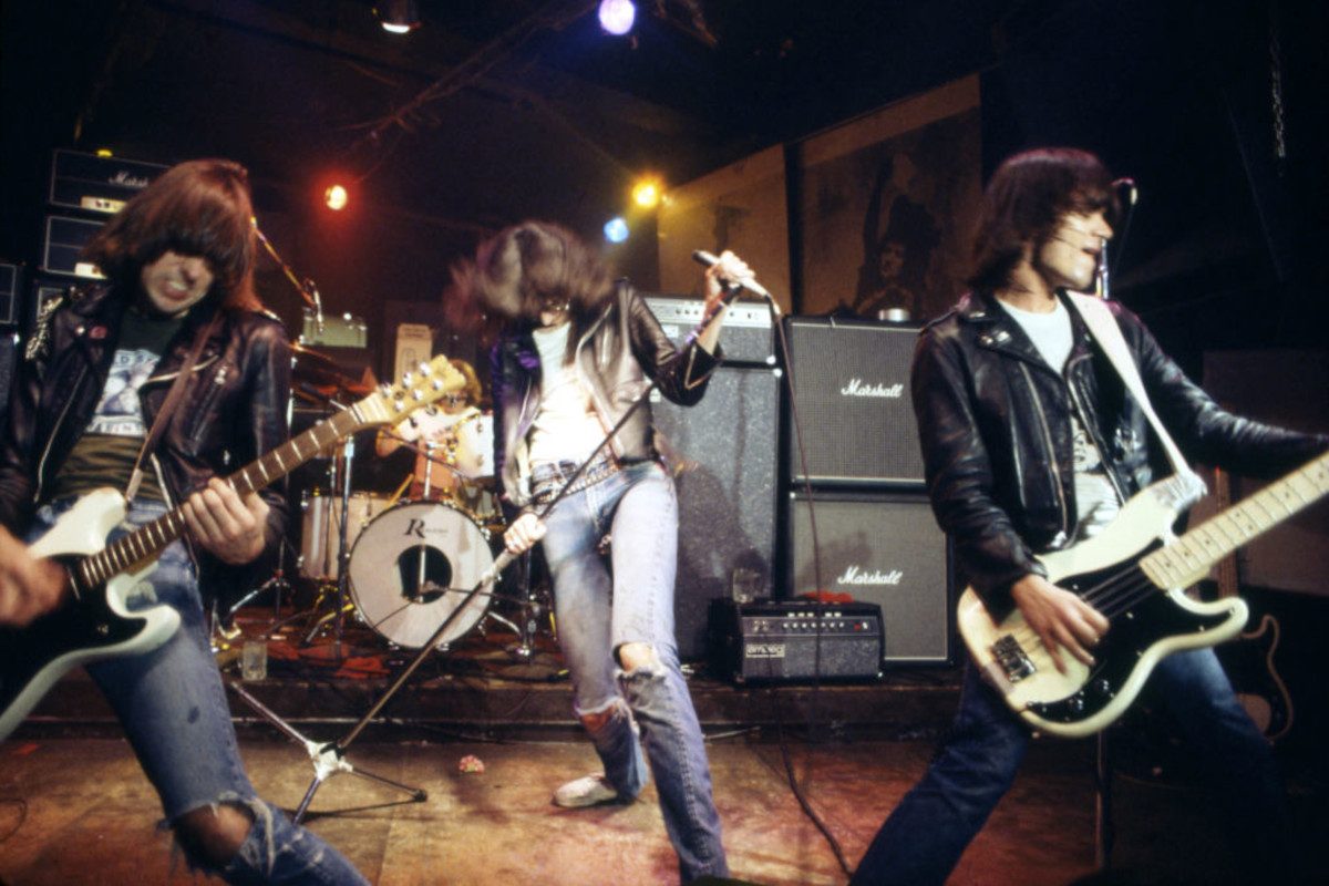 The Ramones, performing live in 1976