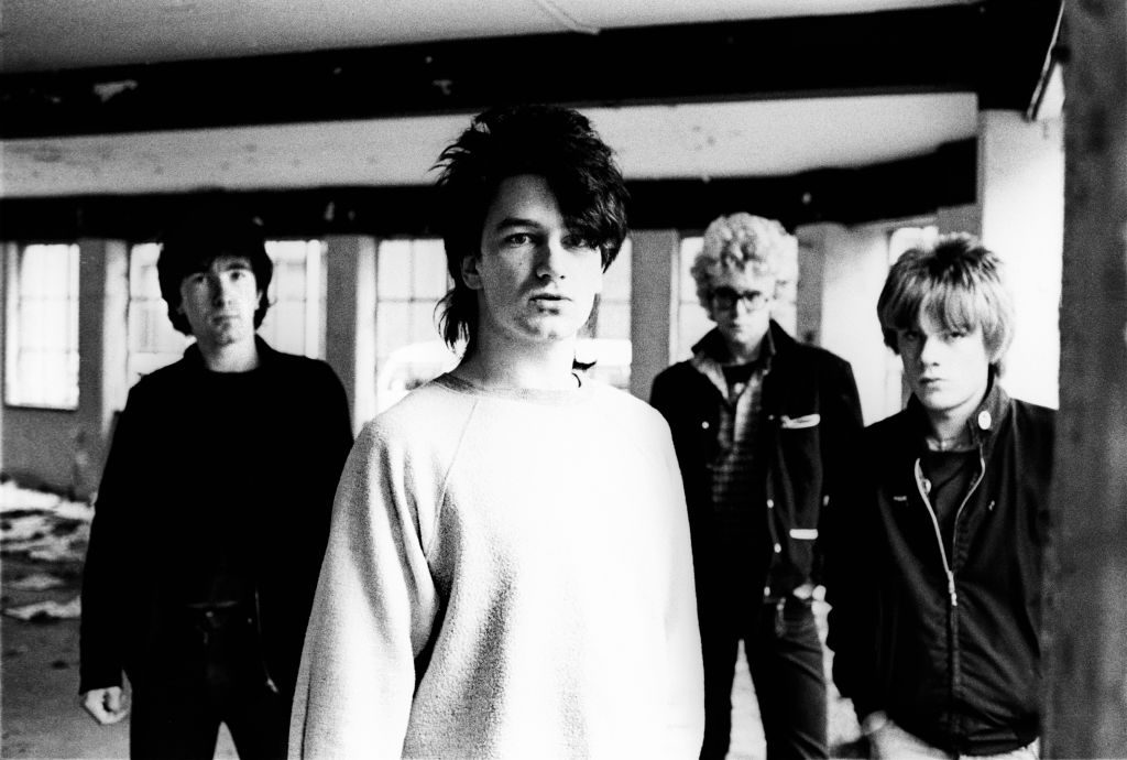 U2, 1980. L-R The Edge, Bono, Adam Clayton, Larry Mullen Jnr