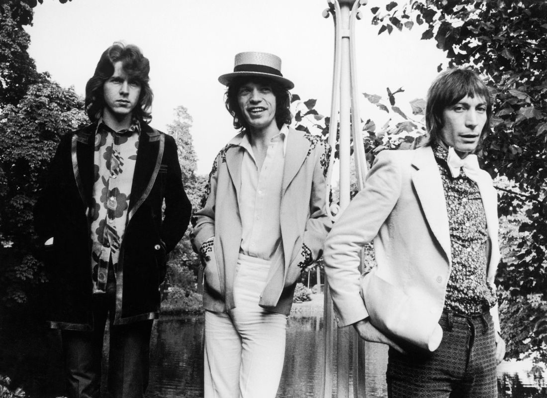 Rolling Stones 1970. L-R Mick Taylor, Mick Jagger, Charlie Watts