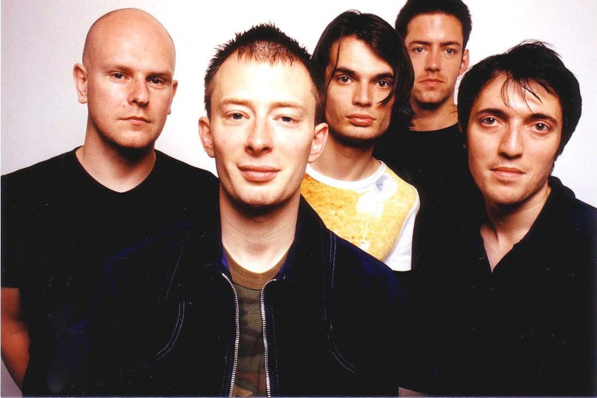 Radiohead poses for a portrait at Capitol Records, Hollywood, California on June 11, 1997