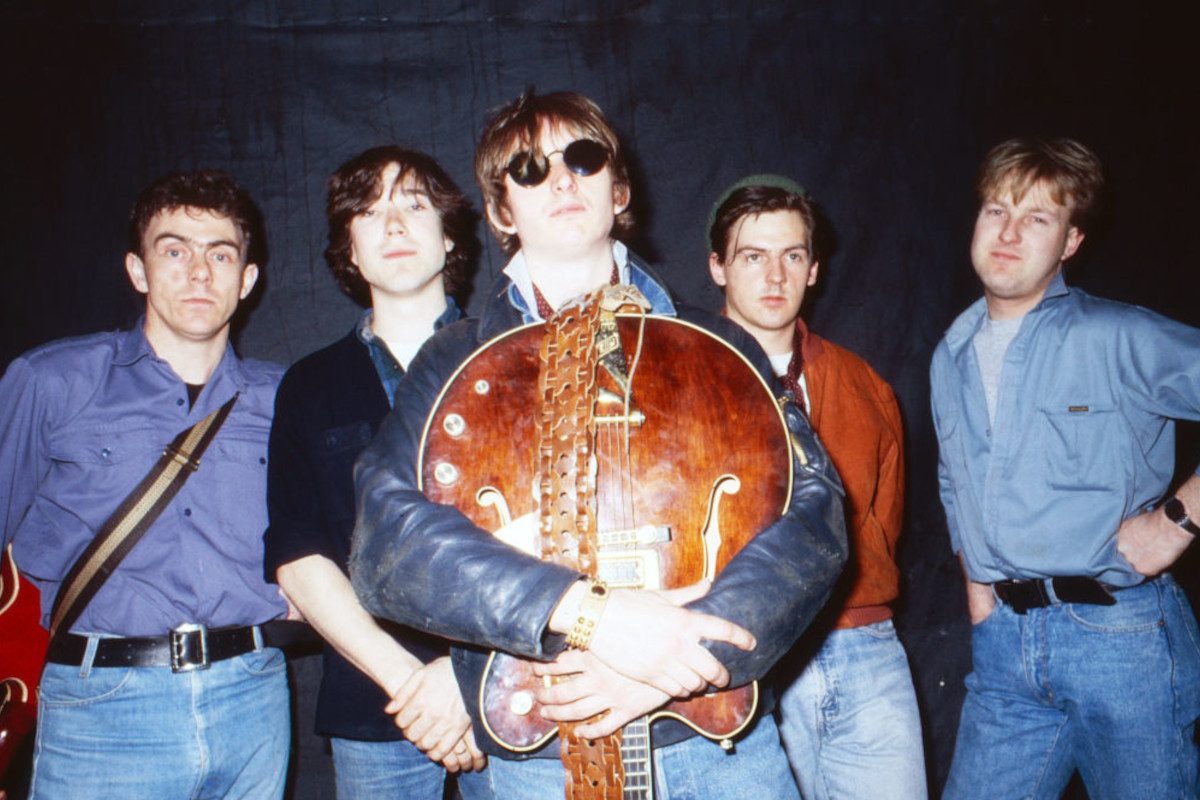 Talk Talk posing for a band photo in Germany, circa 1984