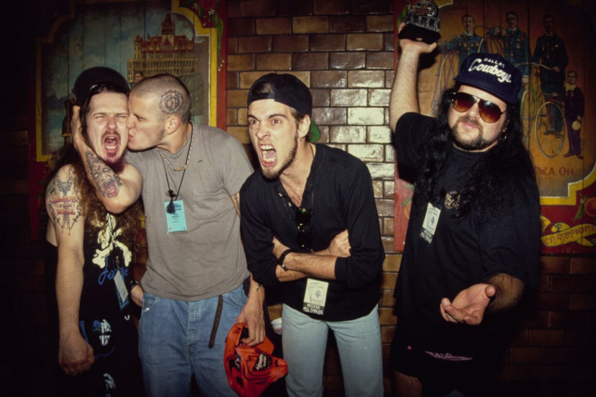 Pantera: Dimebag Darrell, Phil Anselmo, Rex Brown, Vinnie Paul attending the 1991 Foundation Awards