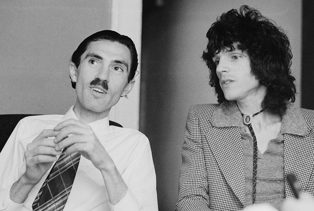 Brothers Ron (left) and Russell Mael of American rock group Sparks, May 1974