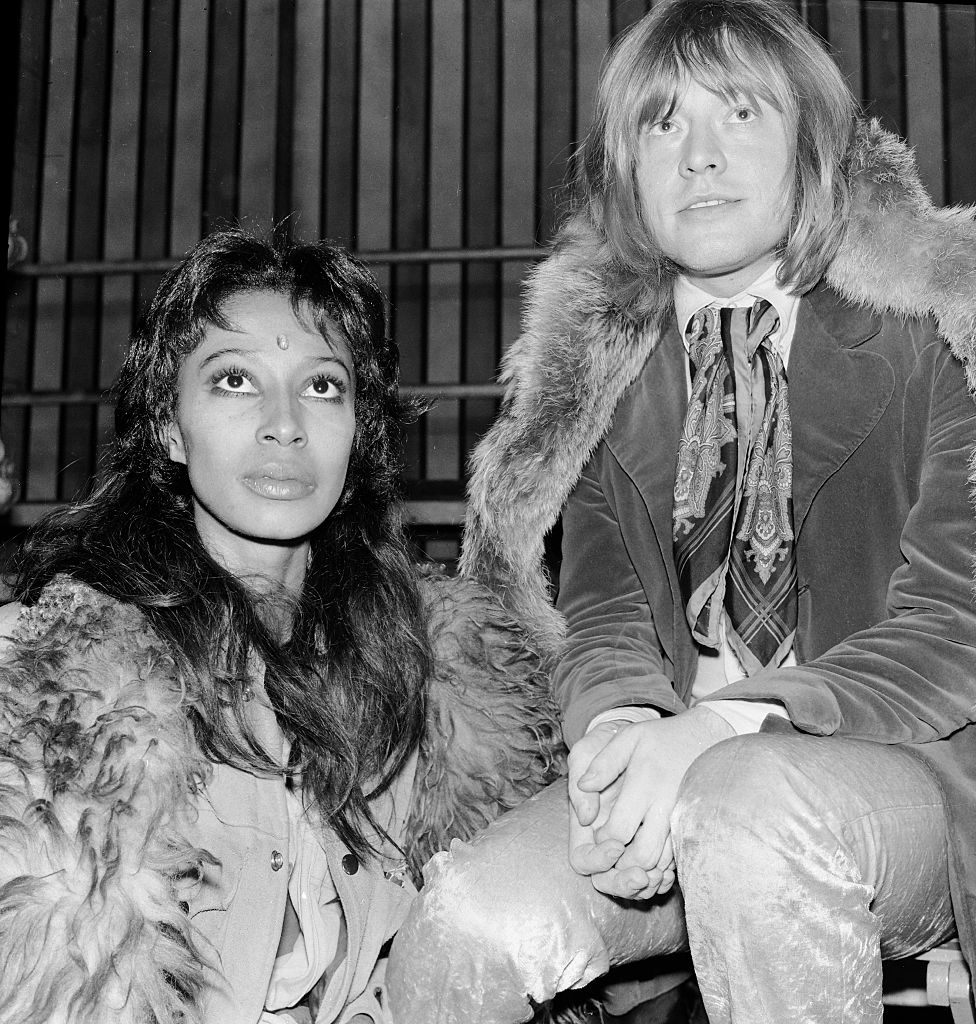 British musician Brian Jones with model Donyale Luna (1945 – 1979) who played the part of the fire eaters assistant in the Rock 'n' Circus