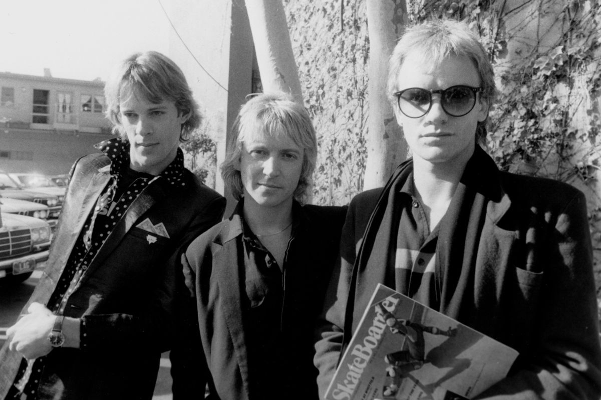 The Police, rock band, 1979. L-R Stewart Copeland, Andy Summers, Sting