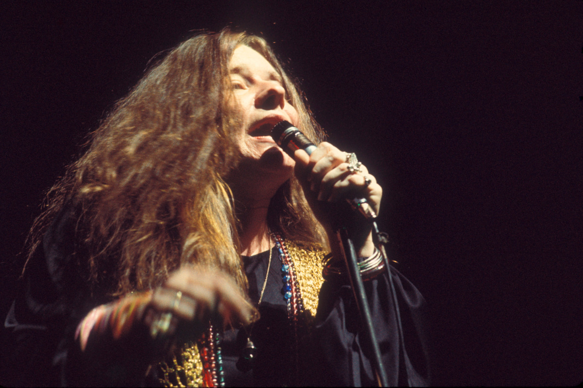Janis Joplin (1943-1970), American singer, during a concert at the Olympia. Paris (9th arrondissement), April 13, 1969