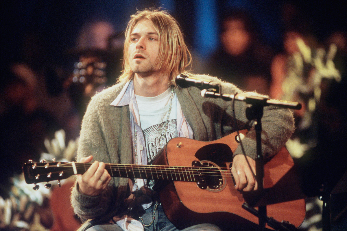 Kurt Cobain of Nirvana during the taping of MTV Unplugged at Sony Studios in New York City, 11/18/93