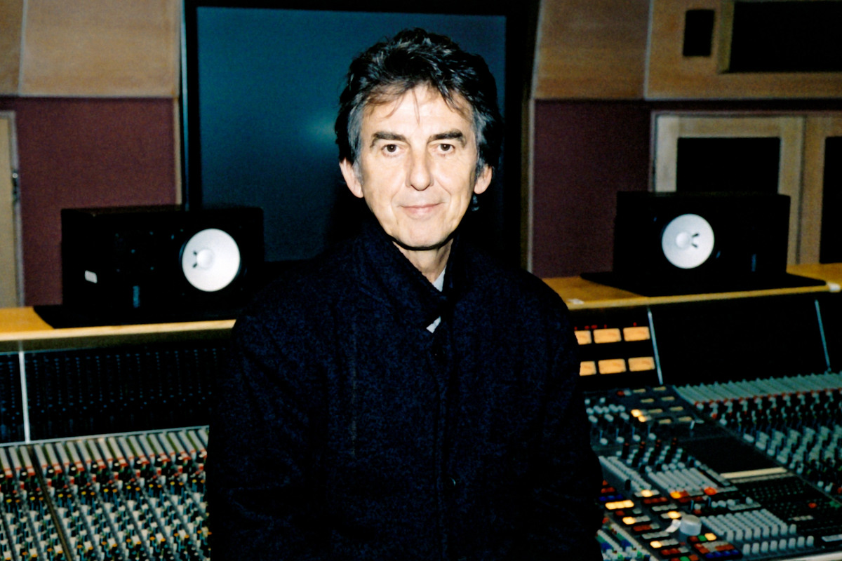 George Harrison poses for a portrait at Capitol Records in Los Angeles, California, circa 2000