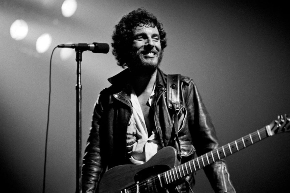 Bruce Springsteen performing on stage - Born to Run Tour, 1975