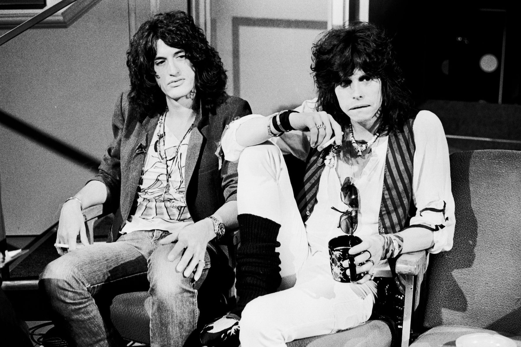 Aerosmith, 1984. L-R Joe Perry, Steven Tyler