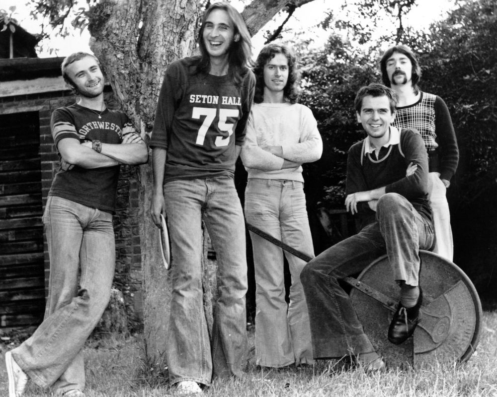 Phil Collins, Mike Rutherford, Tony Banks, Peter Gabriel, Steve Hackett of Genesis, 1972