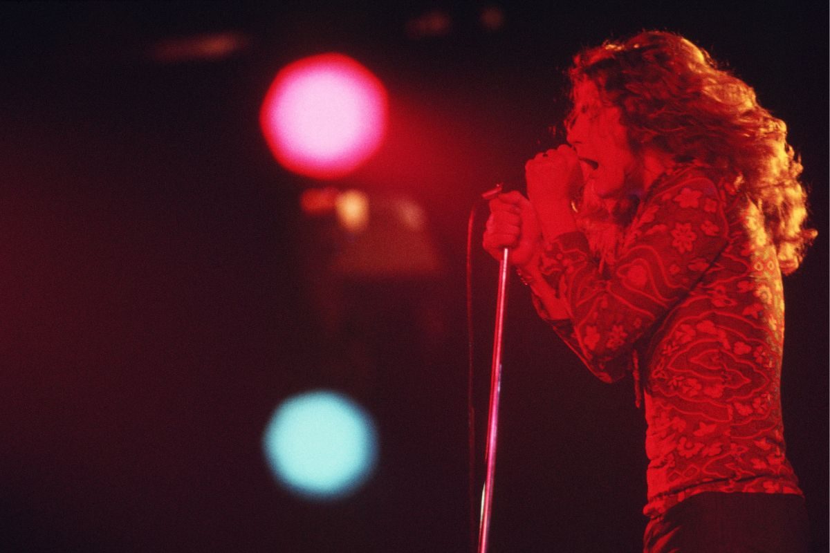 Robert Plant of Led Zeppelin on stage at Madison Square Garden, New York, September 3, 1971