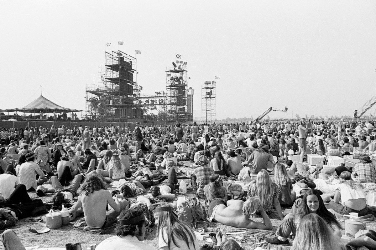 Partial view of California Jam audience, total attendance was over 250,000, 1974