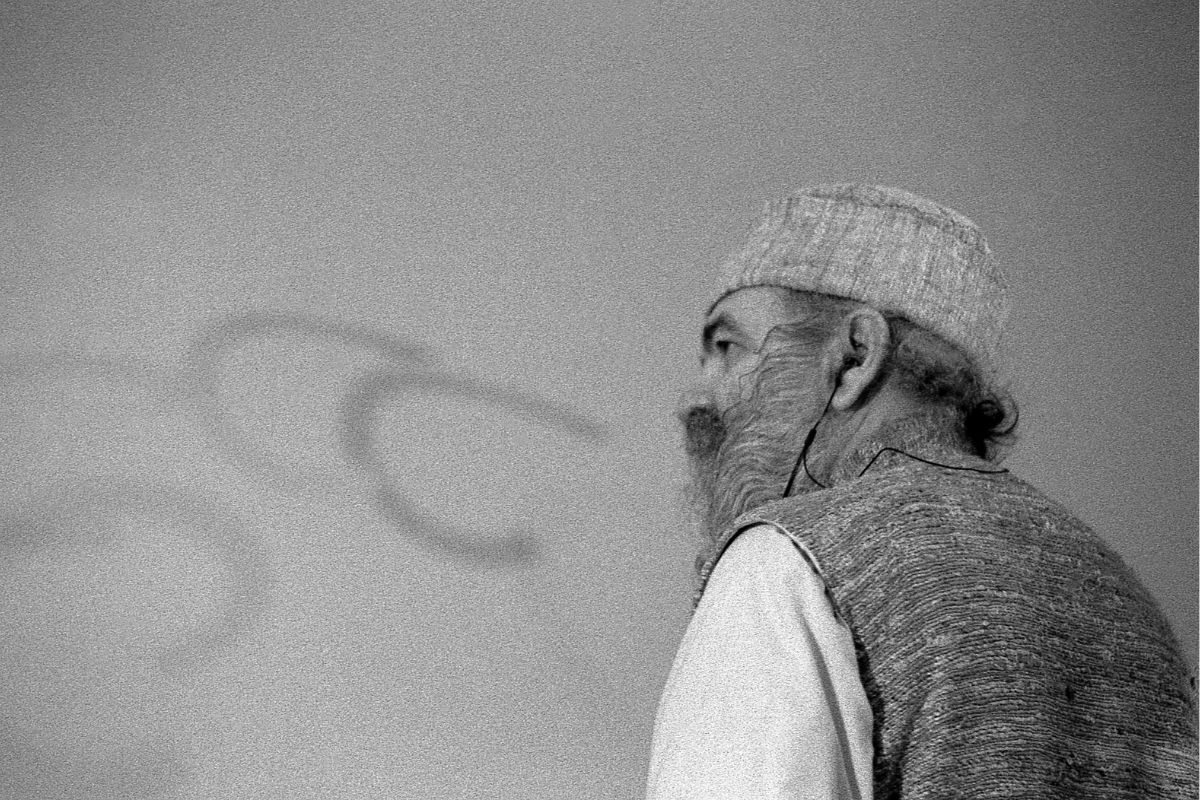 American composer and musician La Monte Young at the Dream House, New York, circa 1991
