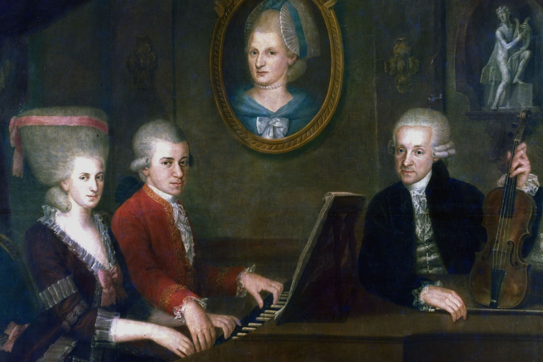 Composer Wolfgang Amadeus Mozart with father Leopold Mozart
