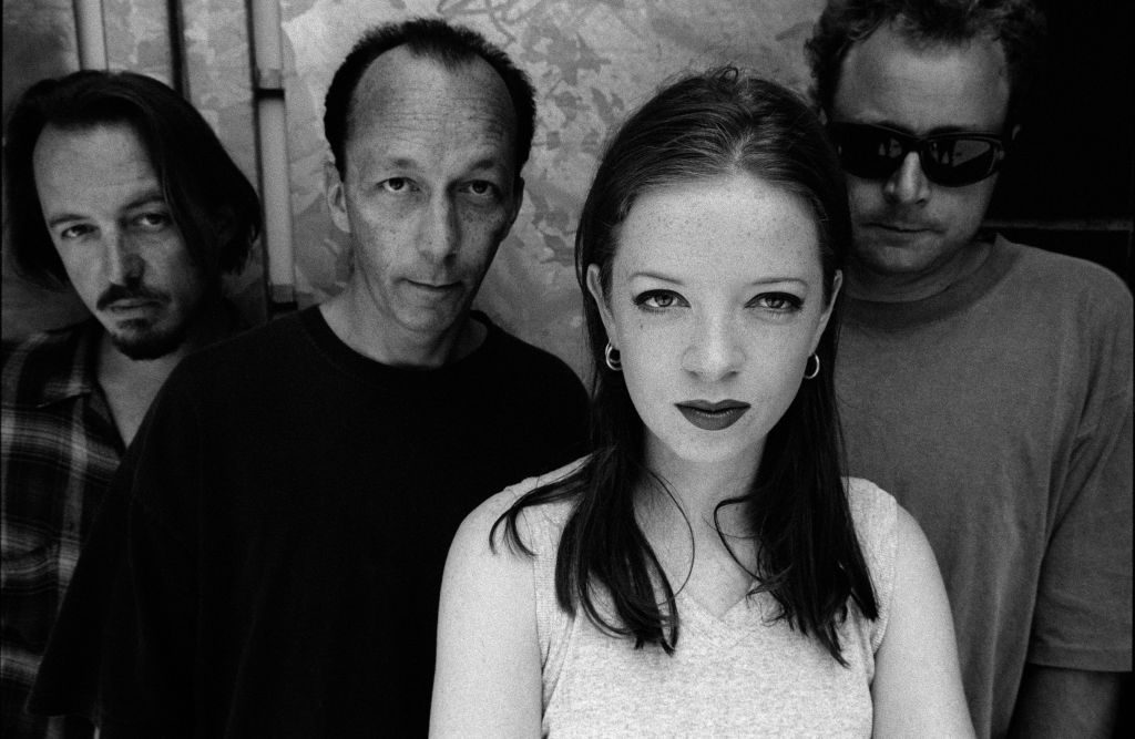 Garbage, 1995. From left, Duke Erikson, Steve Marker, Shirley Manson, Butch Vig
