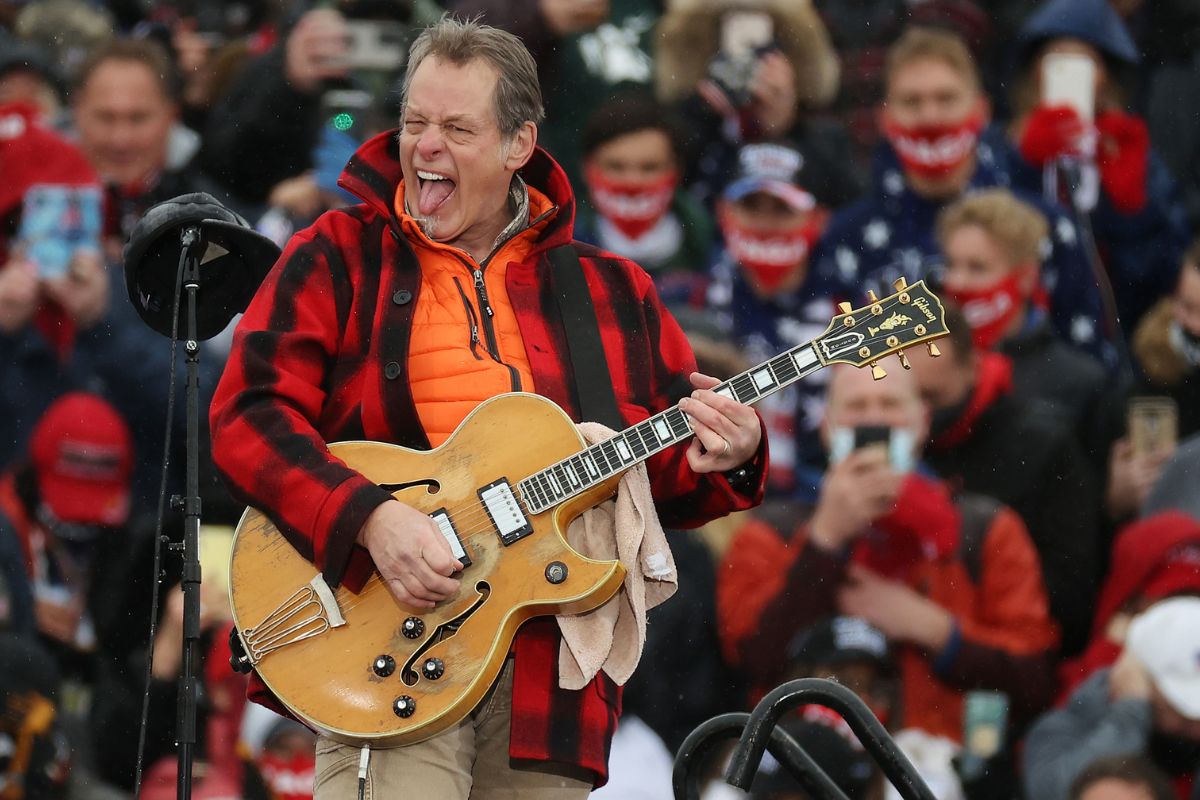 Ted Nugent during a campaign rally for Donald Trump, Lansing, Michigan, October 27, 2020