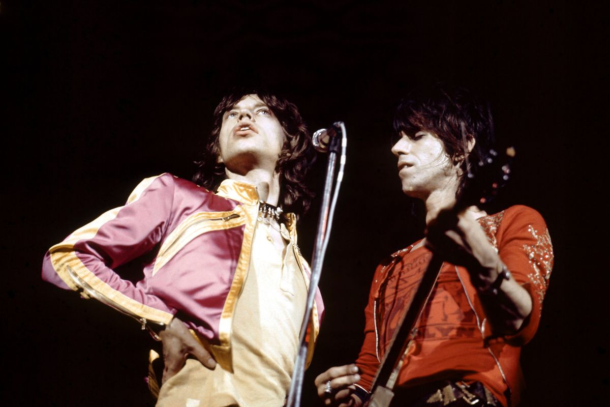 Mick Jagger and Keith Richards of The Rolling Stones perform live on stage at Colston Hall in Bristol, England, 9 March 1971