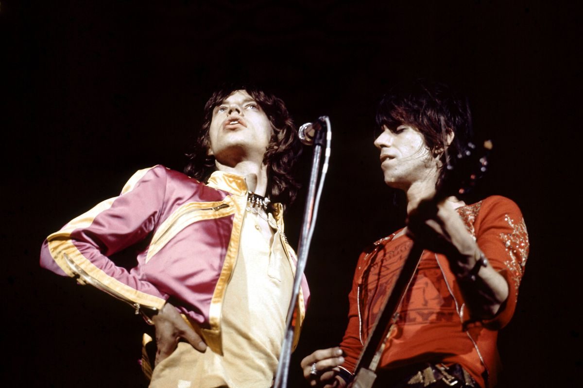 Mick Jagger and Keith Richards of The Rolling Stones perform live on stage at Colston Hall in Bristol, England, 9 March 1971