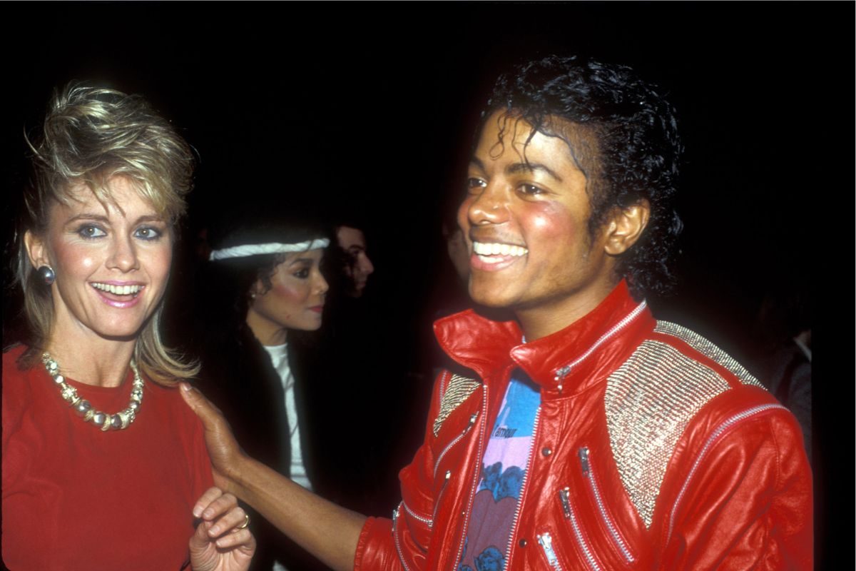 Olivia Newton John & Michael Jackson at the Dreamgirls opening night after party, Shubert Theater, Los Angeles, March 20, 1983
