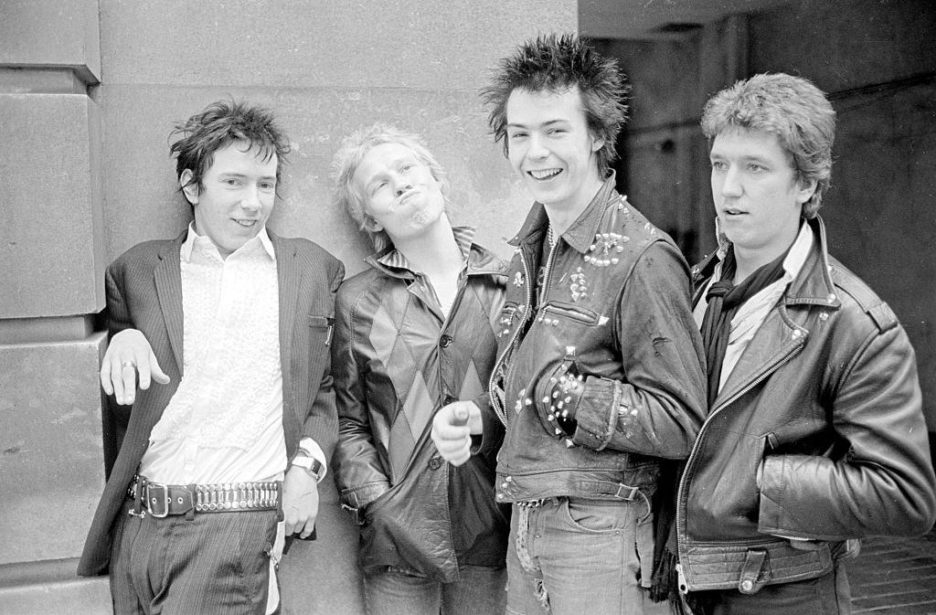 A fresh-faced Sex Pistols, 1976. From left: singer Johnny Rotten, drummer Paul Cook, bass guitarist Sid Vicious, guitarist Steve Jones
