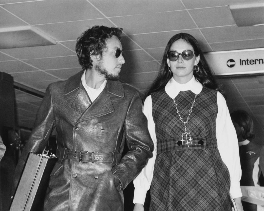 Bob Dylan and his wife Sara Lownds at Heathrow Airport, London, 2nd September 1969 