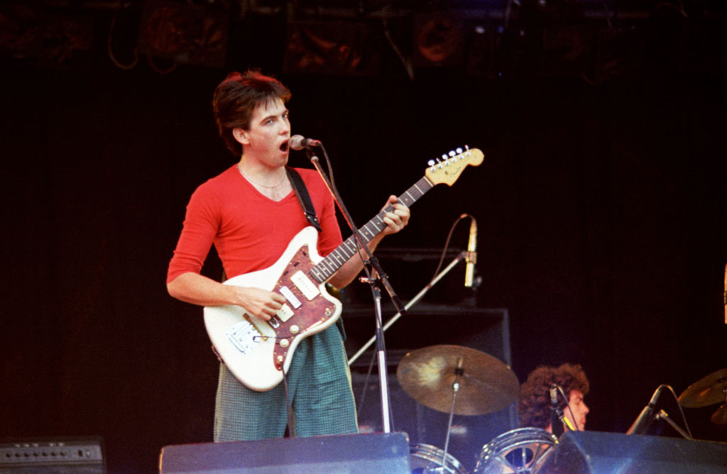 Robert Smith and Lol Tolhurst of The Cure onstage at the Reading Festival, 1979