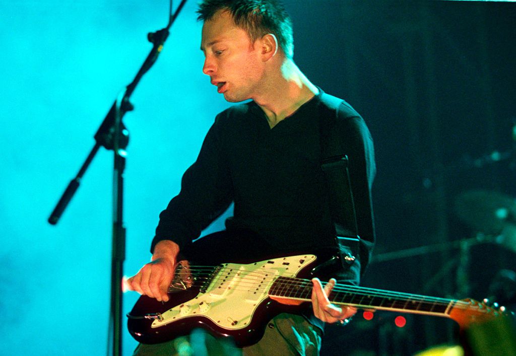 Thom Yorke of Radiohead performing at the Brixton Academy, London, June 1997
