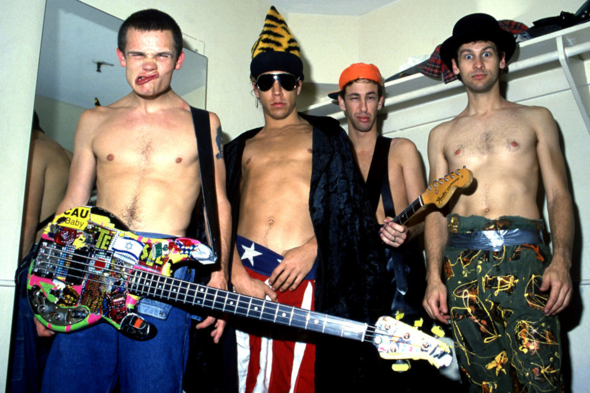 (L-R) Flea, Anthony Kiedis, Hillel Slovak and Cliff Martinez, of The Red Hot Chili Peppers, 1984