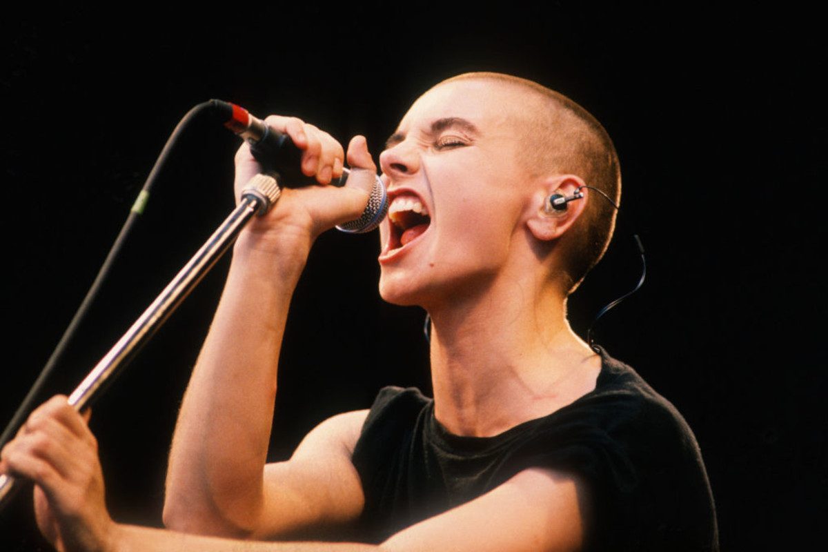 Sinéad O'Connor performs on stage at Torhout/Werchter Festival, Belgium, 7th July 1990