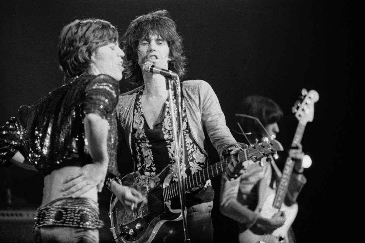 Rolling Stones perform live on stage at The Roundhouse in London on 14th March 1971