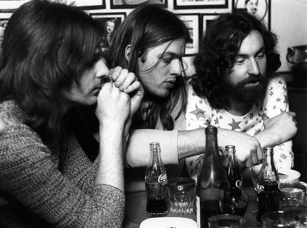 Pink Floyd's Rick Wright, David Gilmour and Nick Mason during an interview in Germany, November 14, 1970
