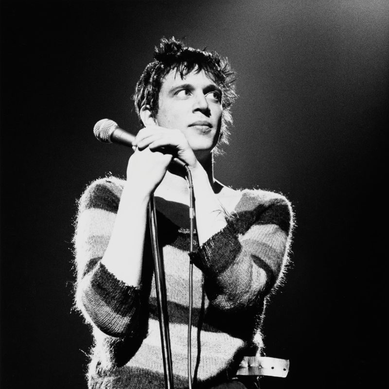 American singer, songwriter, bass guitarist and writer Richard Hell performing live with the Voidoids, circa 1977
