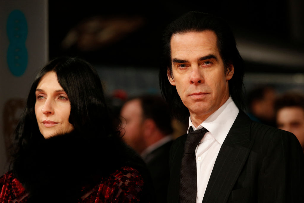 Nick Cave and his wife Susie Bick at the BAFTA British Academy Film Awards, February 8, 2015