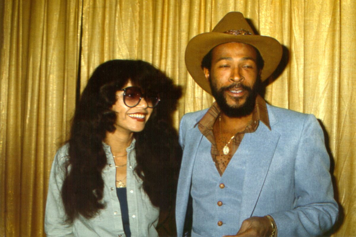 Marvin Gaye with his wife Janice Gaye on October 31, Halloween, 1977 in Los Angeles