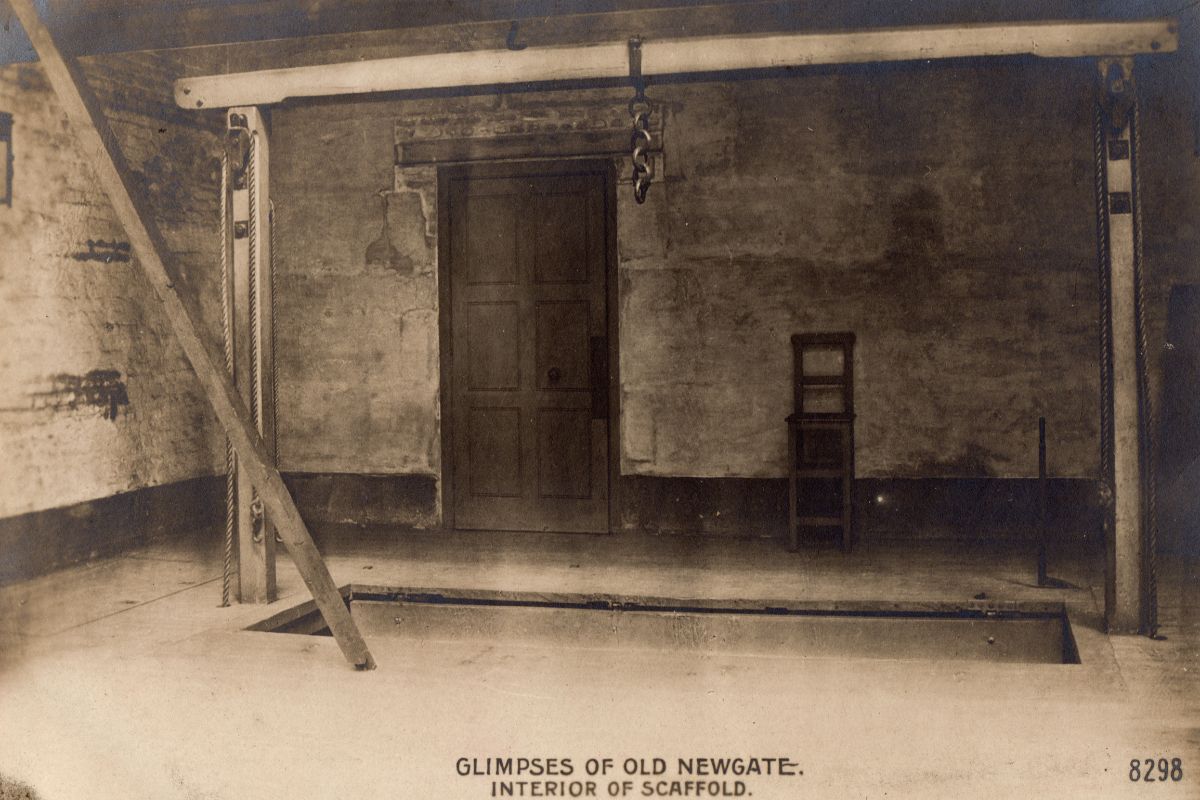 The gallows at Old Newgate Prison, London