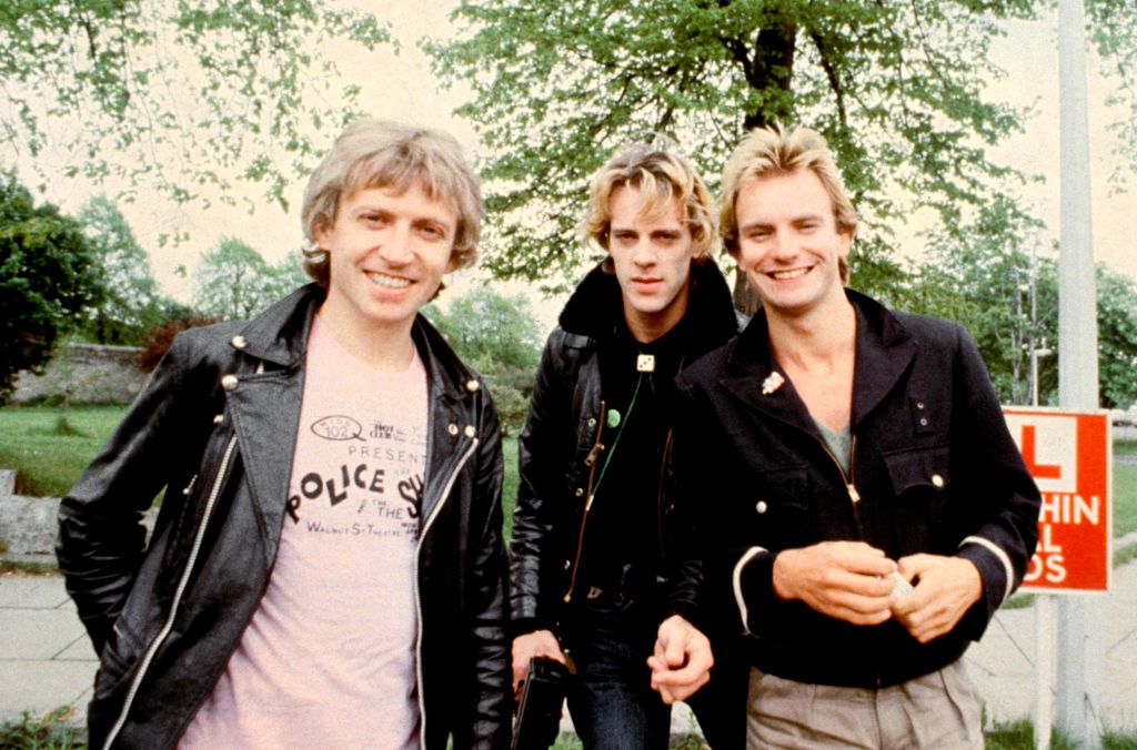The Police, rock band, summer 1979. From left, Andy Summers, Stewart Copeland, Sting