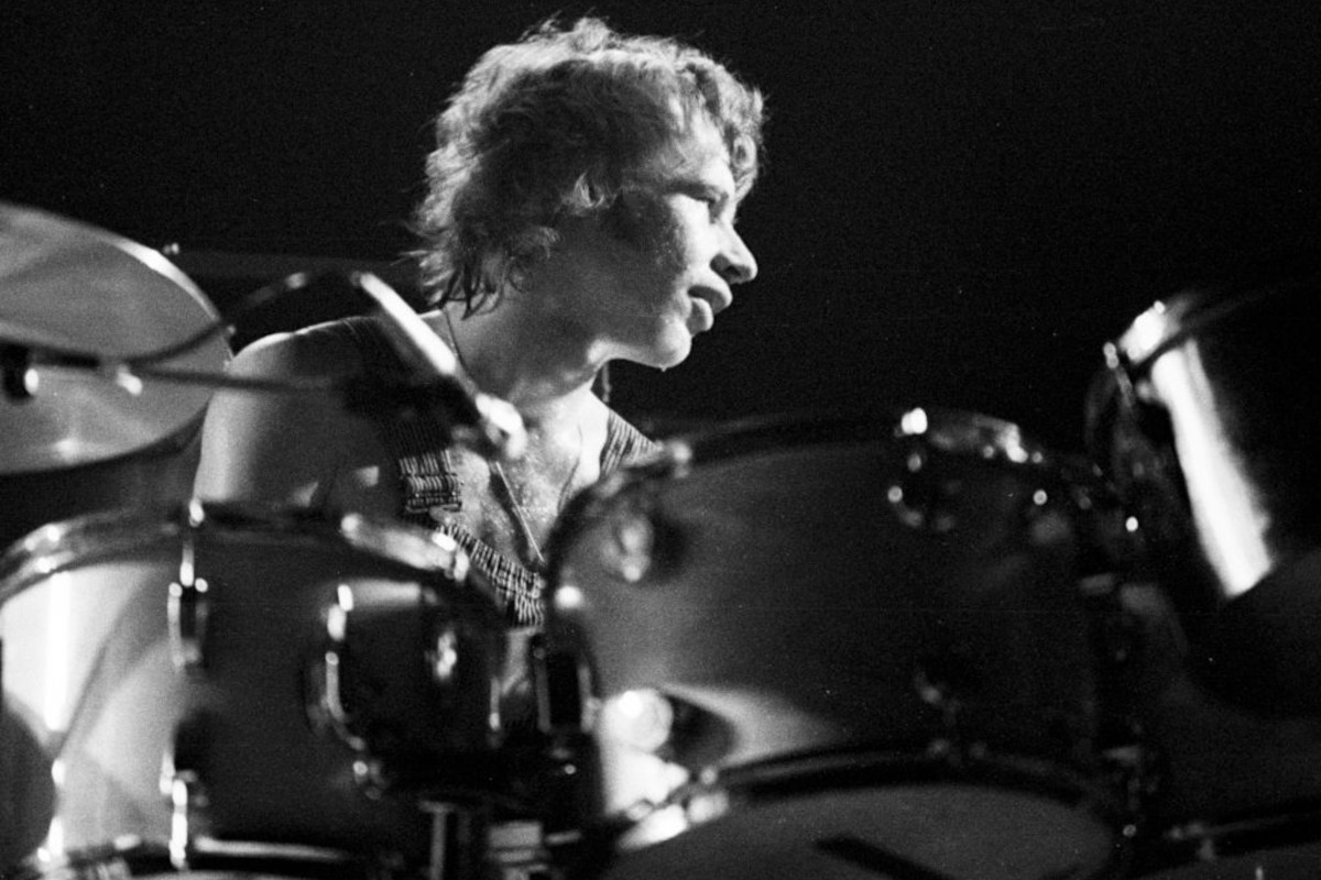 Bill Bruford on the drums for King Crimson, 1973