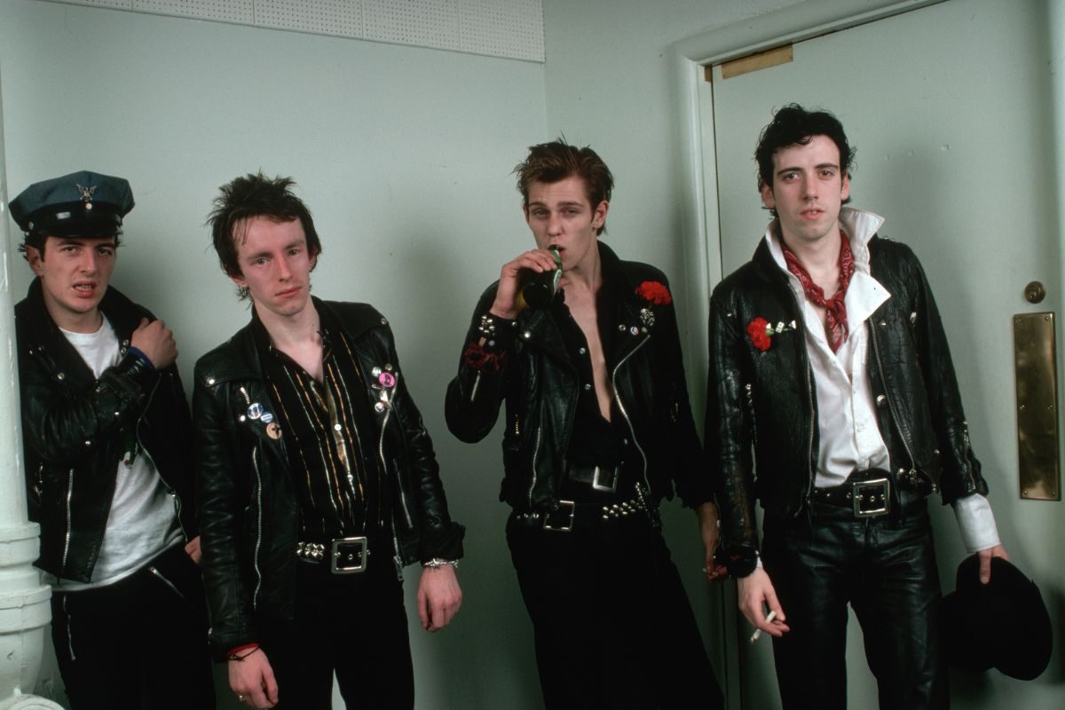 The Clash on the first night of their 1979 American tour. L-R: Joe Strummer, Topper Headon, Paul Simonon, Mick Jones