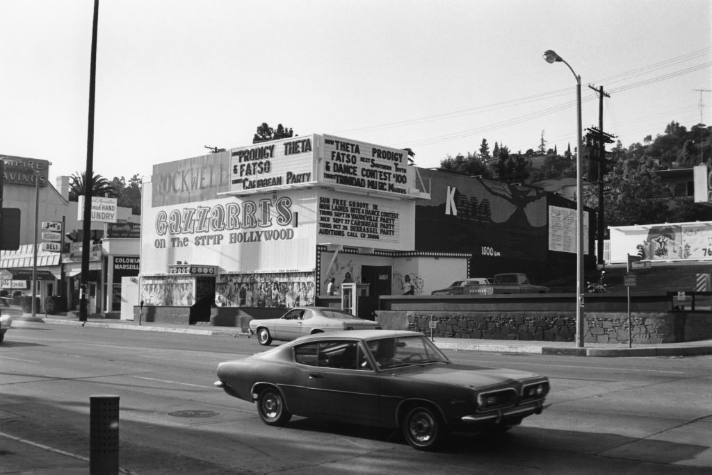 A section of the Sunset Strip, Los Angeles, 1973